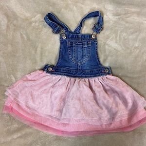 Jordache overall with pink layered skirt. Size 5